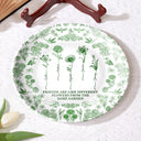 Gift For Yourself,Gift For Women,Gift For Bestie,Old Best friends,Love - Toile De Jouy Birth Flower Grow An Old Friend - Personalized Ceramic Plate