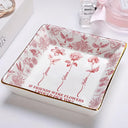 Gift For Bestie,Old Best friends - Toile De Jouy Birth Flower Grow An Old Friend - Personalized Ring Dish