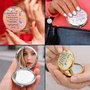 Gift For Daughter, Gift For Women, Love - Toile De Jouy Birth Flower Sometimes You Forget You're Beautiful - Personalized Compact Mirror