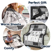 Gift For Women,Gift For Bestie,Old Best friends,Love - Toile De Jouy Birth Month Flower Grow An Old Friend - Personalized Fleece Blanket, Sherpa Blanket