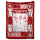 Gift For Women,Gift For Bestie,Old Best friends,Love - Toile De Jouy Birth Month Flower Grow An Old Friend - Personalized Fleece Blanket, Sherpa Blanket