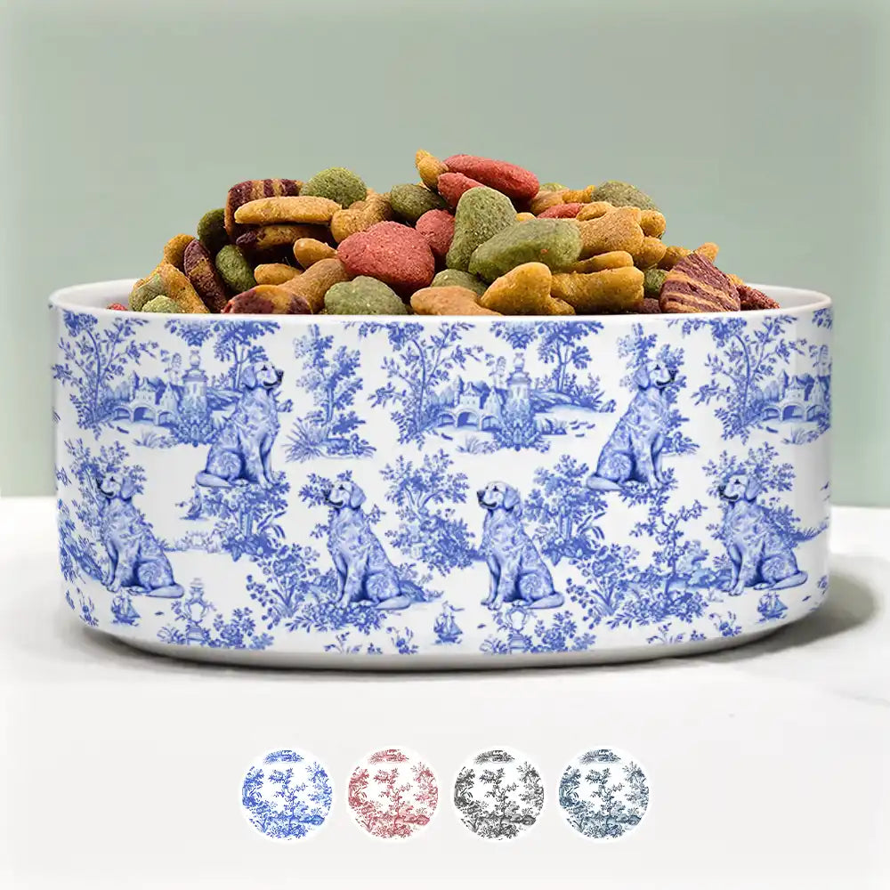 Toile De Jouy French Style - Personalized Pet Bowl
