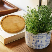 Gift For Bestie,Happy - Toile De Jouy Grow An Old Friend - Personalized Ceramic Plant Pot