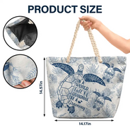 Gift For Yourself,Gift For Women,Gift For Mother,Gift For Grandma,Love,Summer - Toile De Jouy World Full Of Grandmas - Personalized Beach Bag
