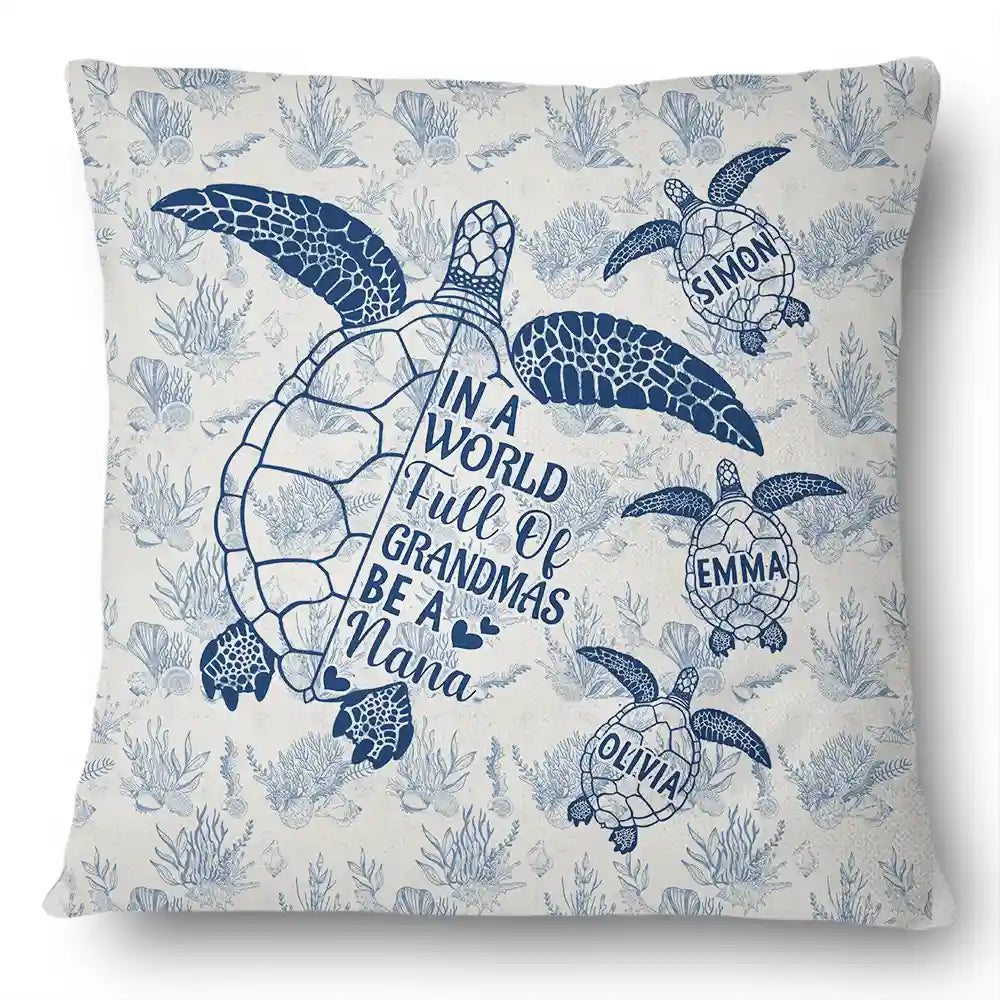 Toile De Jouy World Full Of Grandmas - Personalized Pillow