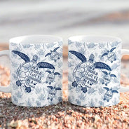 Gift For Yourself,Gift For Grandma,Love,Gift For Women - Toile De Jouy World Full Of Grandmas - Personalized White Edge-to-Edge Mug