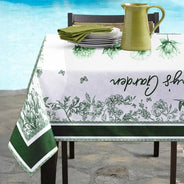Family,Happy,Gift For Yourself,Gift For Mother,Gift For Grandma - Toile Grandma Flower Garden - Personalized Tablecloth