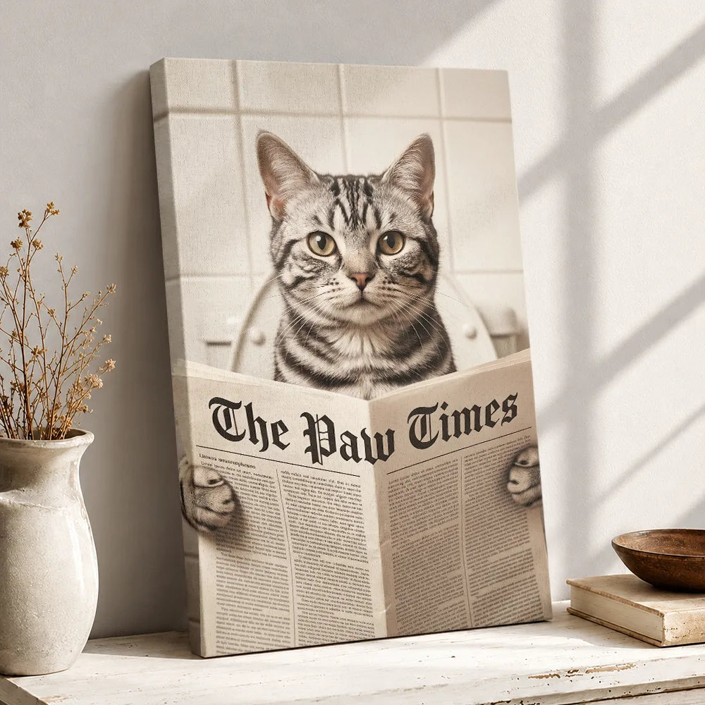 Custom Photo, Art Design, Pet Lovers, Humorous, Photo - Funny Bathroom Pet - Custom Photo Funny Bathroom Pet Toilet Dog Cat - Personalized Poster