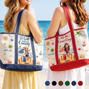 Cruising,Gift For Yourself,Gift For Women,Vector,Happy - Travel All My Cruise Crap - Personalized Fabric Tote Bag