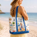 Cruising,Gift For Yourself,Gift For Women,Vector,Happy - Travel All My Cruise Crap - Personalized Fabric Tote Bag