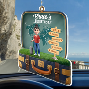 Gift For Couples,Gift For Yourself,LGBT - Travel Bucket List Couple - Personalized Acrylic Car Hanger