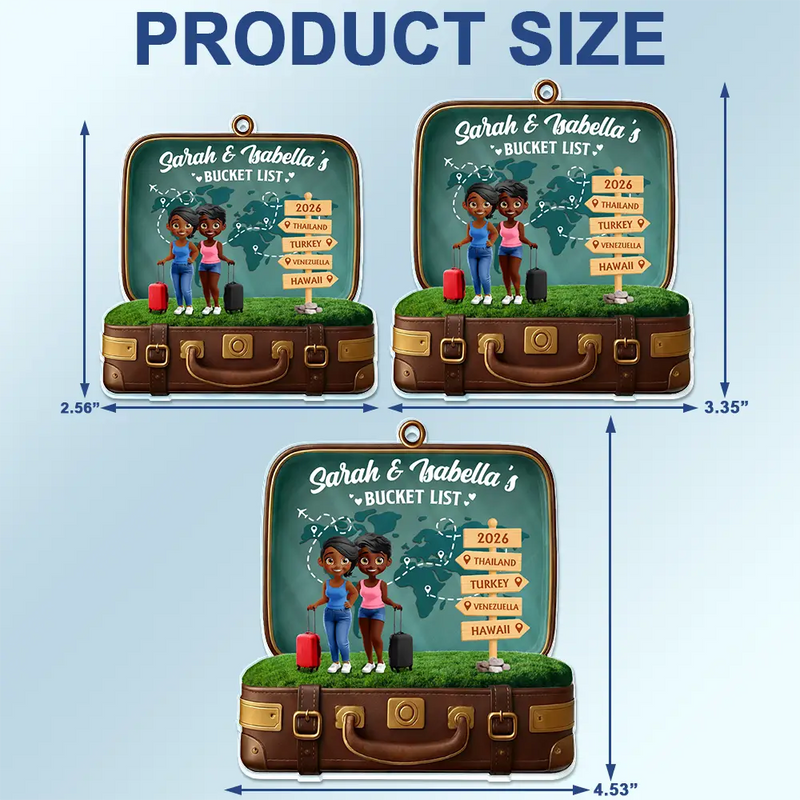 Gift For Couples,Gift For Yourself,LGBT - Travel Bucket List Couple - Personalized Acrylic Car Hanger