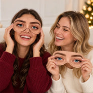 Travel Gag Gift For Bestie, Couples - Personalized Cartoon Eyes Open Funny Sleep Mask