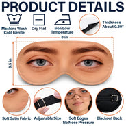 Travel Gag Gift For Bestie, Couples - Personalized Cartoon Eyes Open Funny Sleep Mask
