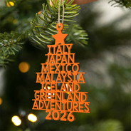 Travel Goal Destination Of The Year - Personalized Custom Shaped Wooden Ornament