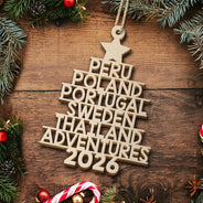 Travel Goal Destination Of The Year - Personalized Custom Shaped Wooden Ornament
