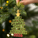 Travel Goal Destination Of The Year Color Version - Personalized Custom Shaped Wooden Ornament