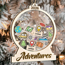 Travel Goal, Destination Of The Year - Personalized 2-Layered Mix Ornament