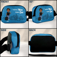 Gift For Women,Gift For Men,Gift For Yourself,Happy,Travel - Travel More Worry Less - Personalized Crossbody Belt Bag
