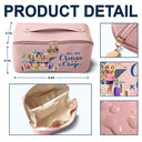 Gift For Bestie, Best friends' Hobby, Cruising, Beach, Summer, Happy - Traveling Girls Trip All My Cruise Crap Besties Cruising - Personalized Leather Makeup Bag