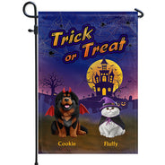 Halloween,Funny,Pet Lovers - Trick Or Treat With Pets In Halloween Costume - Personalized Flag
