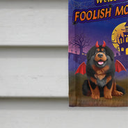 Halloween,Funny,Pet Lovers - Trick Or Treat With Pets In Halloween Costume - Personalized Flag