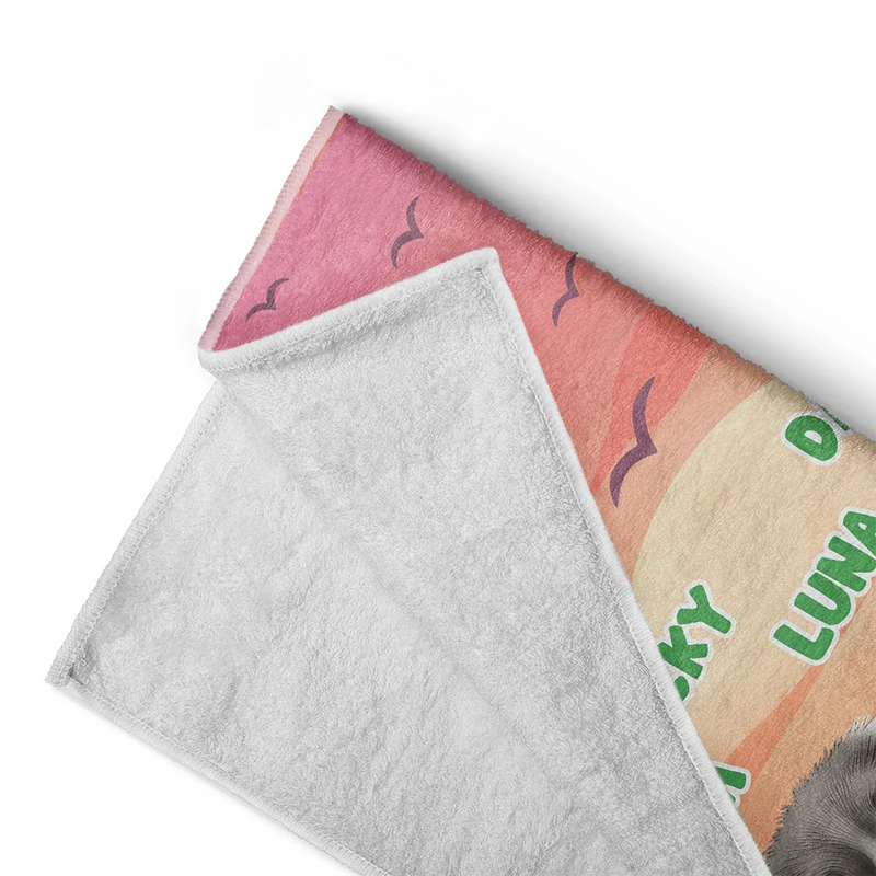 Pet Lovers,Pet Mom,Pet Dad,Dog Lovers,Dog Mom,Dog Dad,Beach,Summer - Tropical Dogs Make Life Better - Personalized Beach Towel