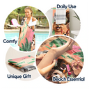 Pet Lovers,Pet Mom,Pet Dad,Dog Lovers,Dog Mom,Dog Dad,Beach,Summer - Tropical Dogs Make Life Better - Personalized Beach Towel