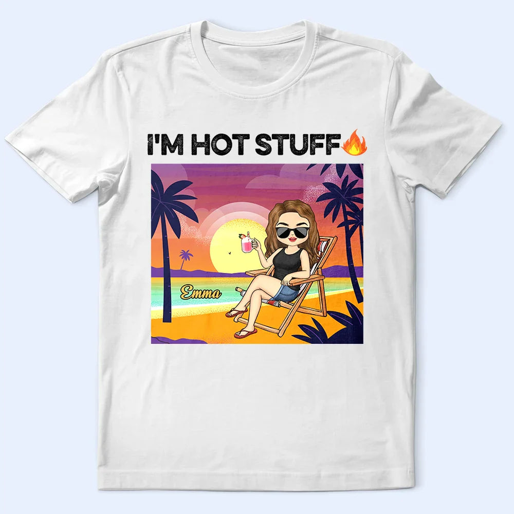 Gift For Couples,Gift For Husband,Gift For Wife,Gift For Girlfriend,Gift For Boyfriend,Gift For Women,Gift For Men,Summer,Love,Happy,Beach - Tropical Hot Stuff Couple - Personalized T Shirt