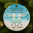 Sentimental, Gift For Bestie, Christmas, Icon - True Friends Are Like Sea Glass Friendship - Personalized Circle Ceramic Ornament