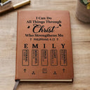 Christmas,Gift For Yourself,Christian - Trust In The Lord With All Your Heart - Personalized Leather Journal