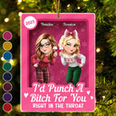 Gift For Bestie,Gift For Sisters,Happy,Christmas - Turban Besties Right In The Throat Toy Box - Personalized Custom Shaped Acrylic Ornament