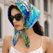 Gift For Grandma,Gift For Mother,Happy,Love,Icon - Turtle Silky Satin Effect Mom Grandma - Personalized Scarf