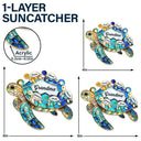 Grandma - Grandkids,Gift For Grandma,Gift For Mother,Happy,Top Market - Turtle Stained Glass Mom Grandma - Personalized Window Hanging Suncatcher Ornament