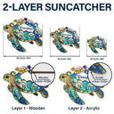 Grandma - Grandkids,Gift For Grandma,Gift For Mother,Happy,Top Market - Turtle Stained Glass Mom Grandma - Personalized Window Hanging Suncatcher Ornament