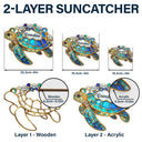 Turtle Stained Glass Mom Grandma - Personalized Window Hanging Suncatcher Ornament