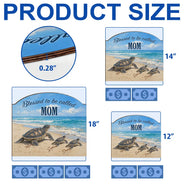 Beach,Gift For Grandma,Grandma - Grandkids,Happy,Icon - Turtles Blessed To Be Called Grandma - Personalized Custom Shaped Wood Sign