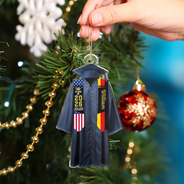 Christmas,Proud,Graduation,Gift For Kids,Icon -  Two Country Flags Graduation For Daughter Son - Personalized Custom Shaped Acrylic Ornament