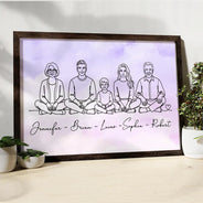 Art Design,Sentimental,Family,Photo - Continuous Line Art - Custom Photo Line Art Family Couple Pet Portrait - Personalized Poster