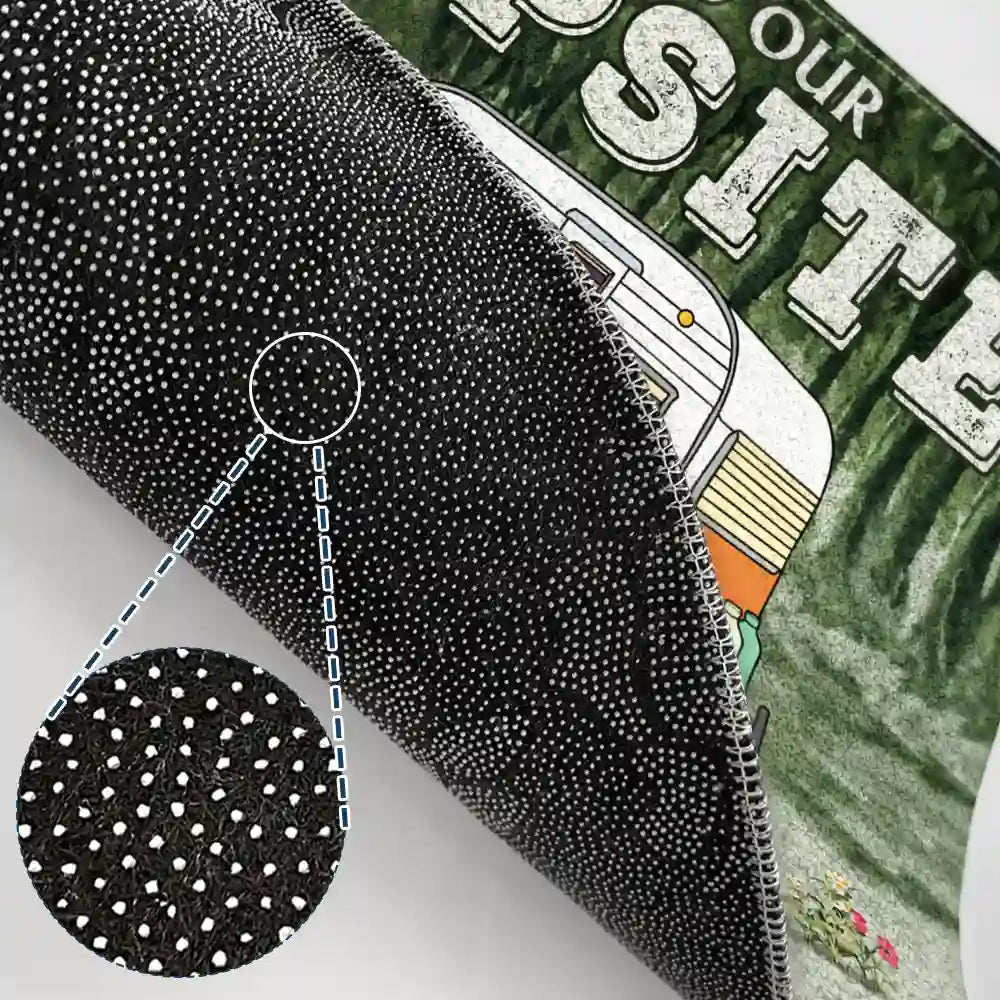 Camping Couple Welcome To Our Campsite - Gift For Dog Lovers - Personalized Custom Doormat