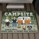 Camping Couple Welcome To Our Campsite - Gift For Dog Lovers - Personalized Custom Doormat