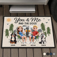 Camping You & Me And The Dogs 3D Effect - Personalized Doormat