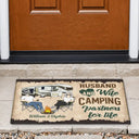 Camping Partners For Life Husband Wife Camping Couple - Personalized Custom Doormat