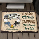 Camping Partners For Life Husband Wife Camping Couple - Personalized Custom Doormat