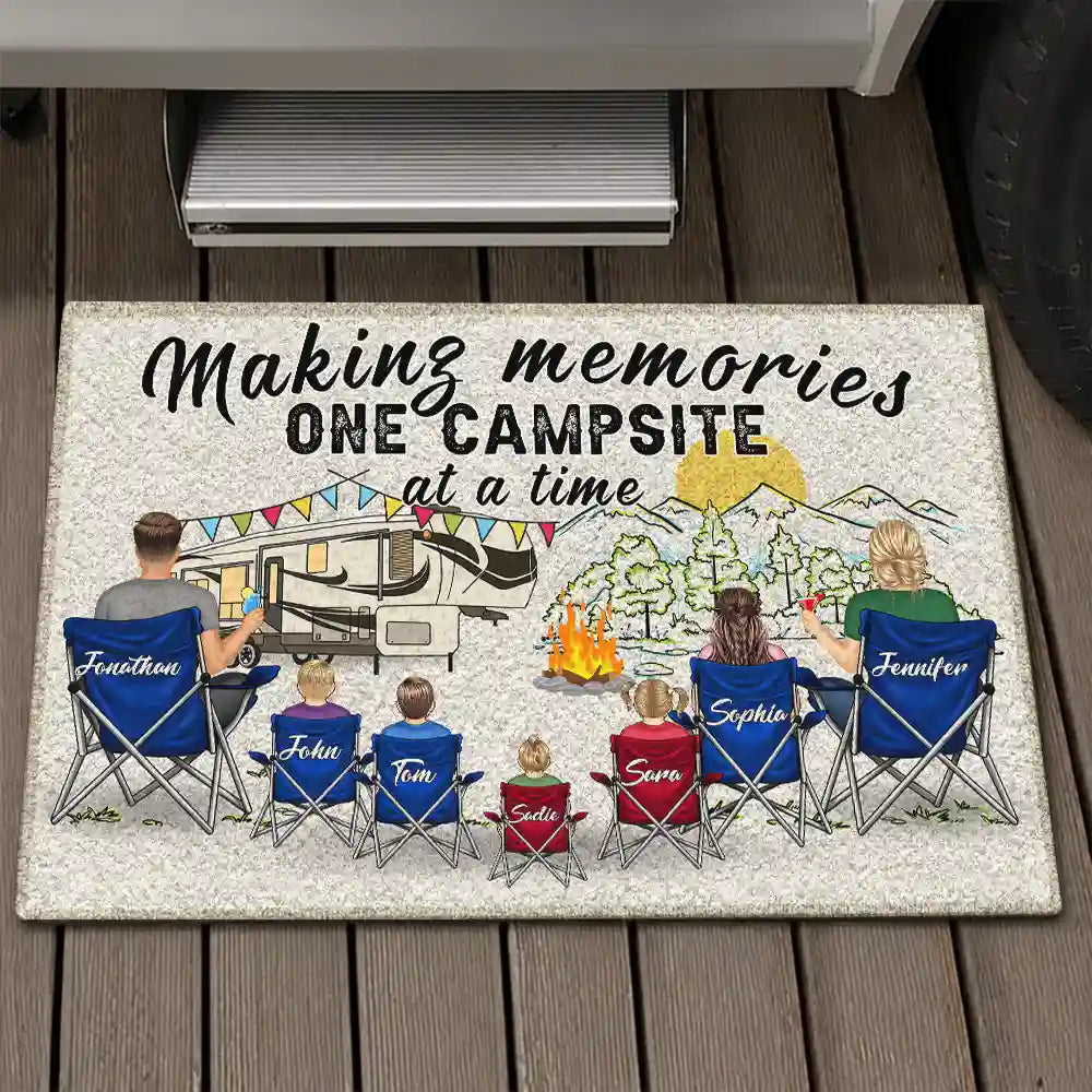 Making Memories One Campsite At A Time - Camping Family Gift - Personalized Doormat