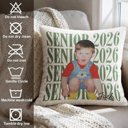 Graduation,Happy,Photo,Proud - Custom Photo Senior Vintage Portrait - Personalized Pillow