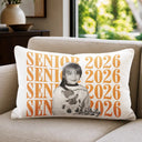 Graduation,Happy,Photo,Proud - Custom Photo Senior Vintage Portrait - Personalized Pillow