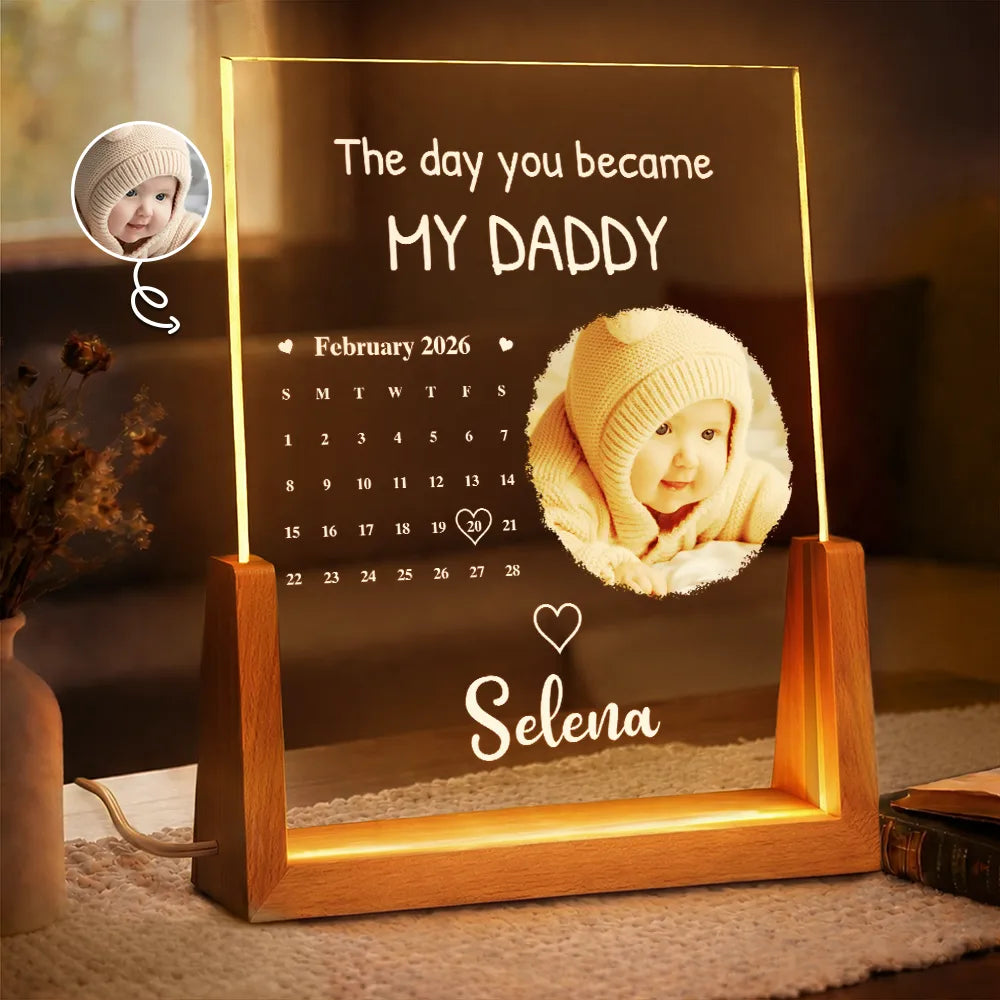 Custom Photo Calendar The Day You Became My Mommy - Personalized Night Light
