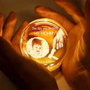 New Dad,New Mom,New baby,Gift For Father,Gift For Mother,Happy,Photo - Custom Photo The Day You Became My Mom Dad Holding Hands - Personalized Crystal Globe Lamp