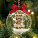 Christmas Ornament Travel Sign Post - Personalized 3D Acrylic Ball Ornament
